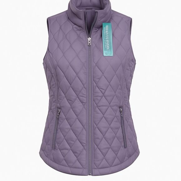 Free Country Lavender Quilted Puffer Vest Women’s Sz Med NWT - Picture 1 of 15